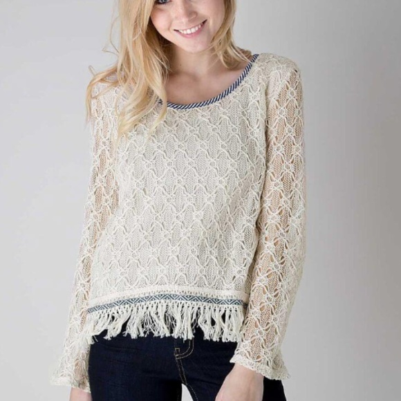 gimmicks by BKE Crochet Overlay Top - Picture 1 of 6